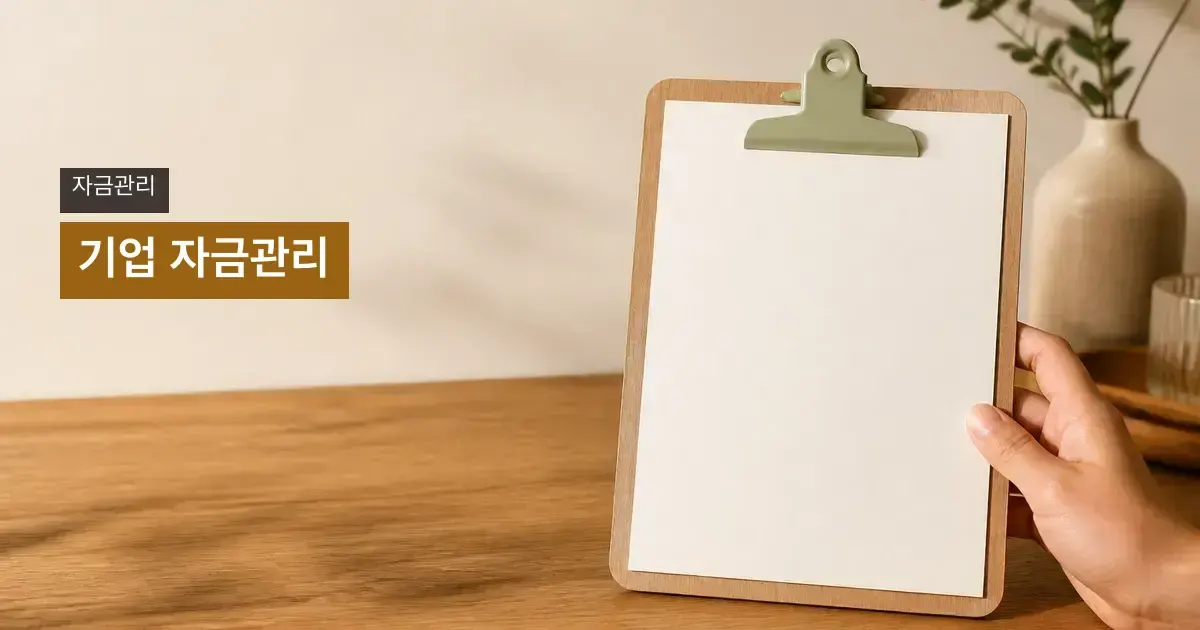 오른쪽의 빈 체크 시트와 녹색 클립, 왼쪽 제목 영역