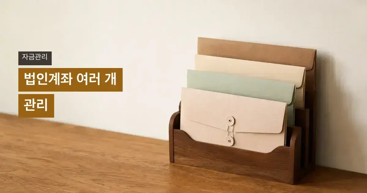 오른쪽의 색이 다른 보관 봉투, 왼쪽 제목 영역