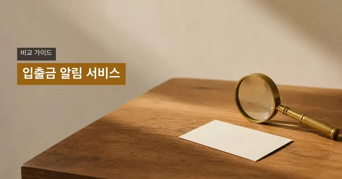 오른쪽의 돋보기와 빈 확인 카드, 왼쪽 제목 영역