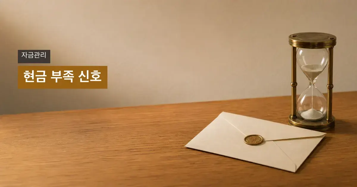 오른쪽의 모래시계와 봉투, 왼쪽 제목 영역